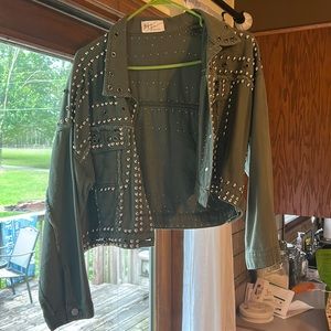 Army green with bling jacket